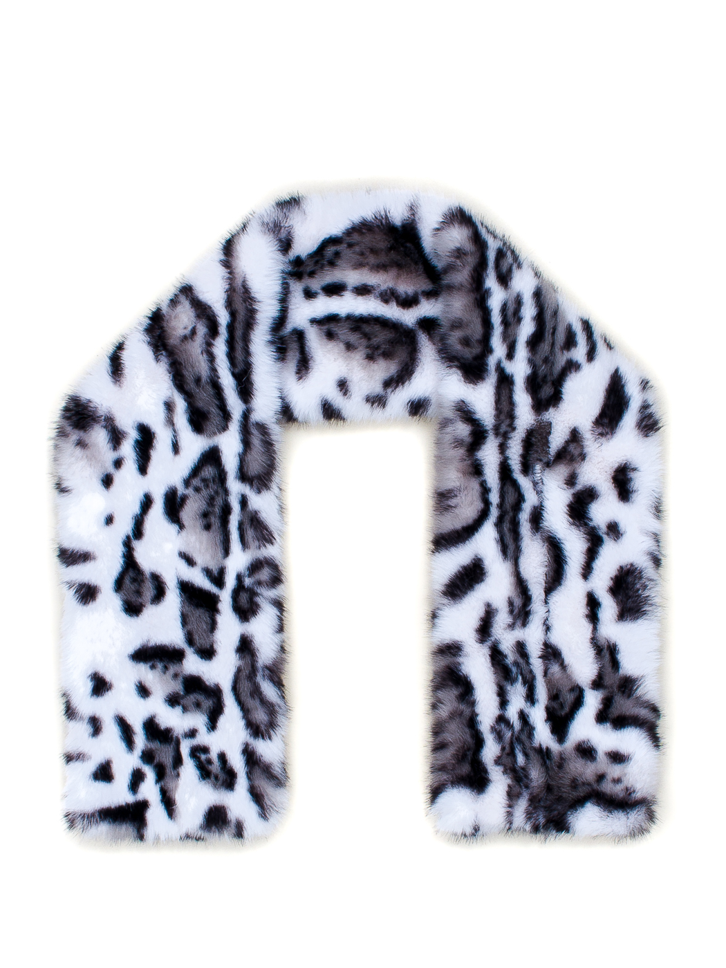 STOLA ANIMALIER ECOFUR,  85X12.5, TG. UNICA - IVORY